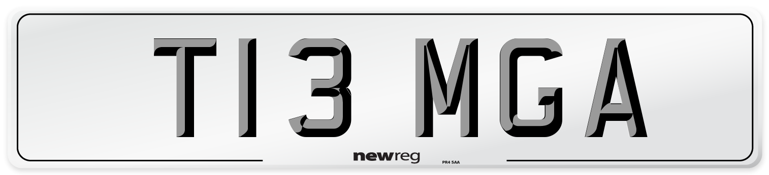 T13 MGA Number Plate from New Reg